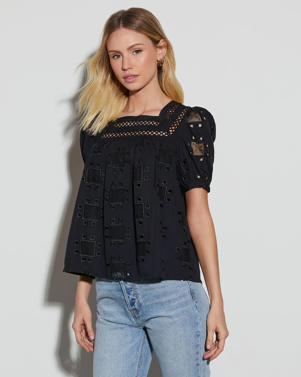 Patsy Square Neck Puff Sleeve Blouse