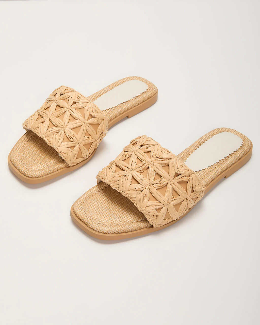 Selenah Woven Raffia Flat Sandals