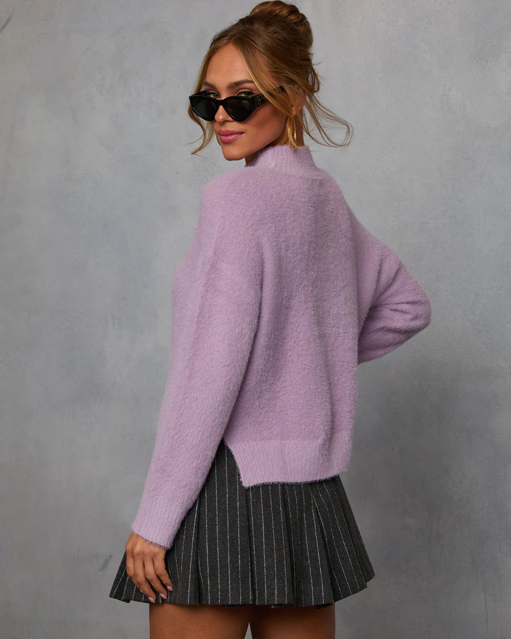 Taylar Fuzzy Mockneck Sweater