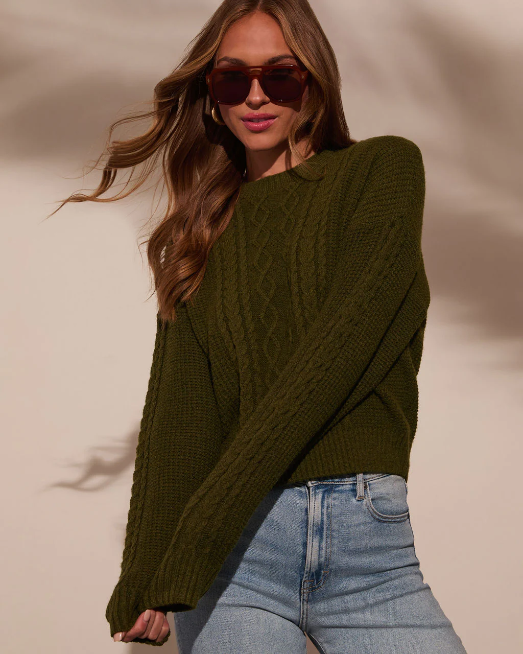 Messina Cable Knit Crewneck Sweater