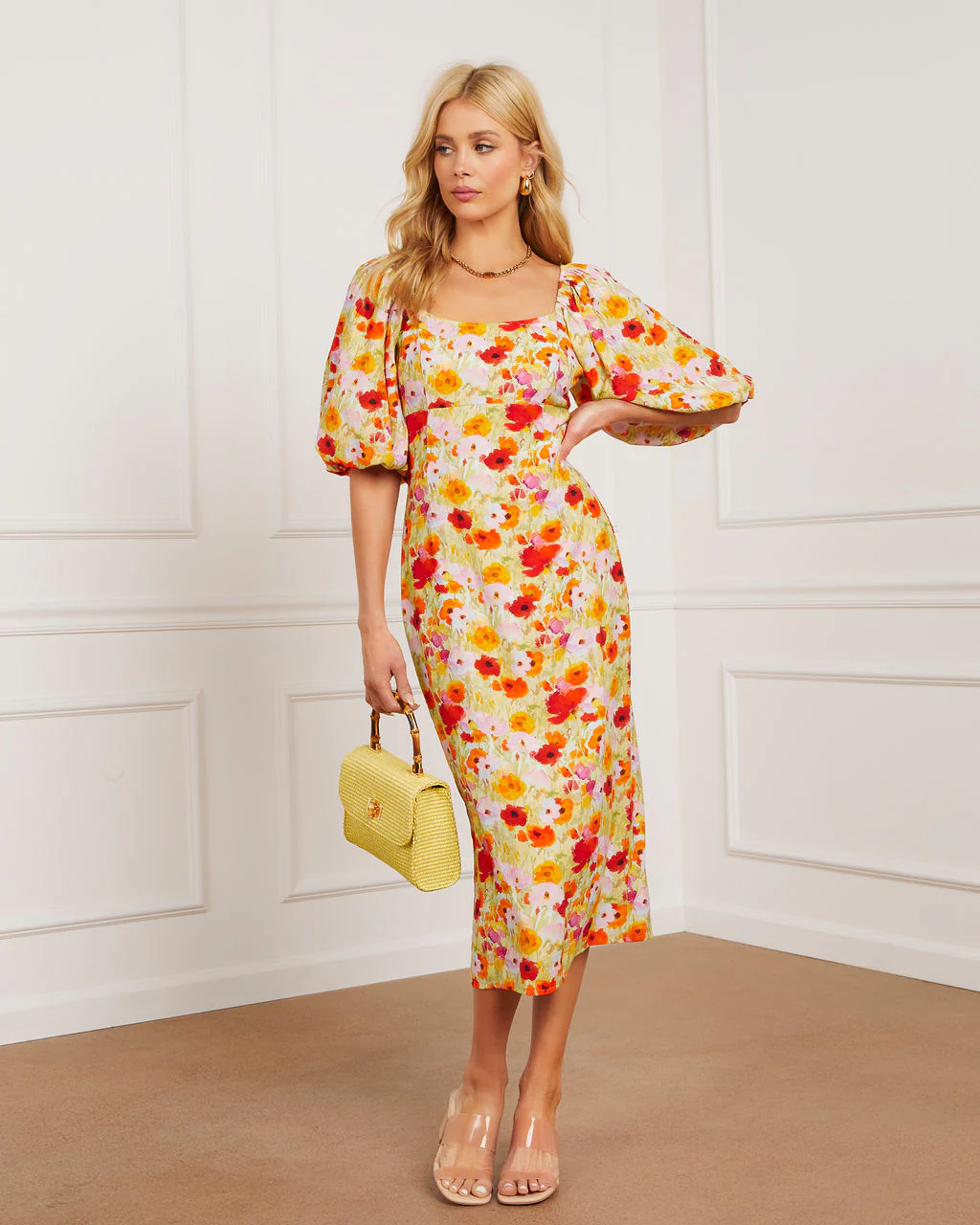 Theadora Floral Midi Dress