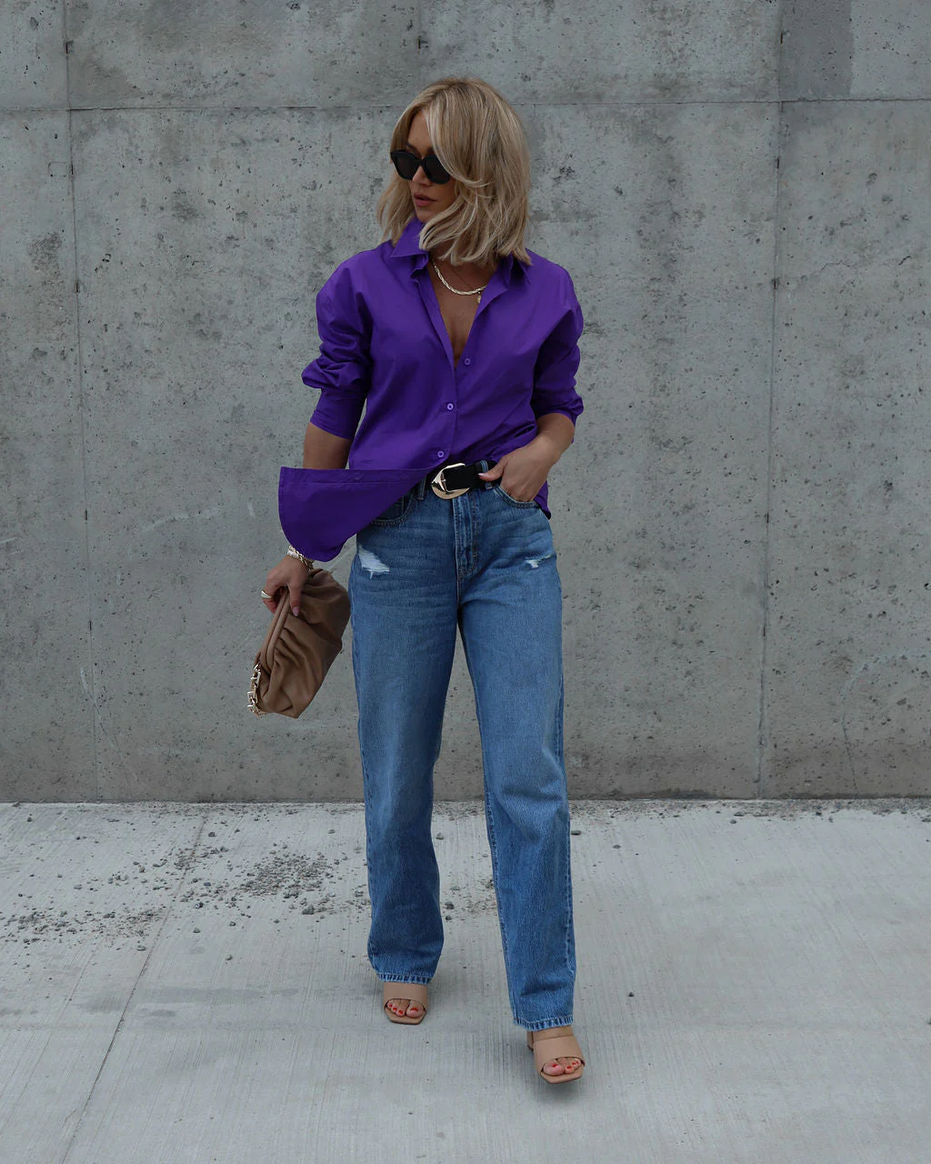 Infinity Cotton Button Down Top