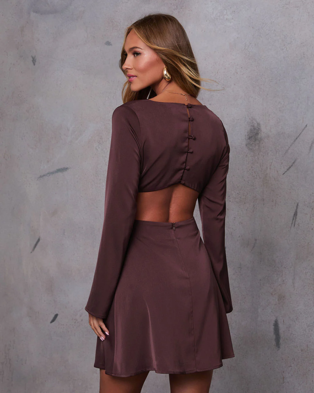 You Found Me Cut Out Satin Mini Dress