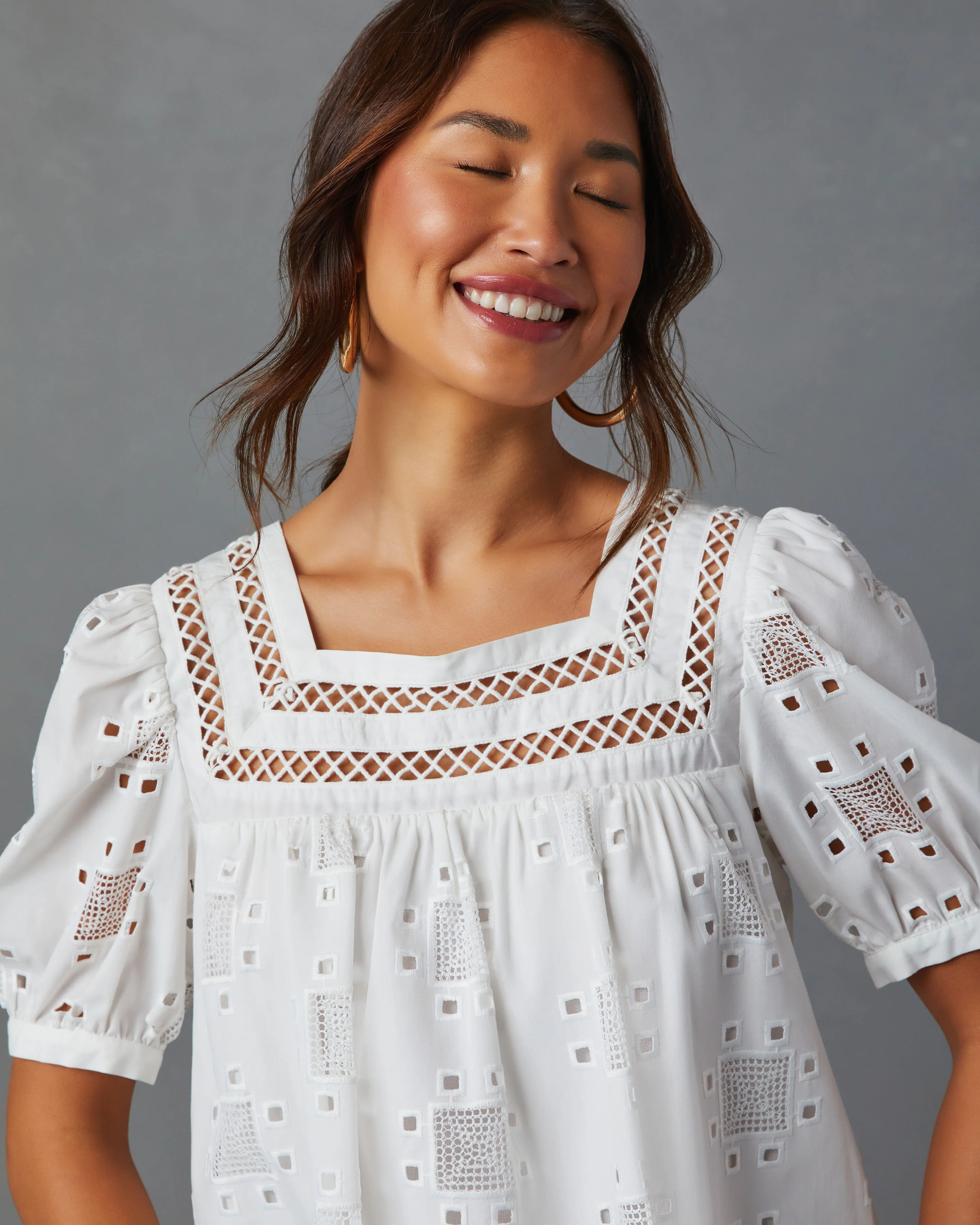 Patsy Square Neck Puff Sleeve Blouse