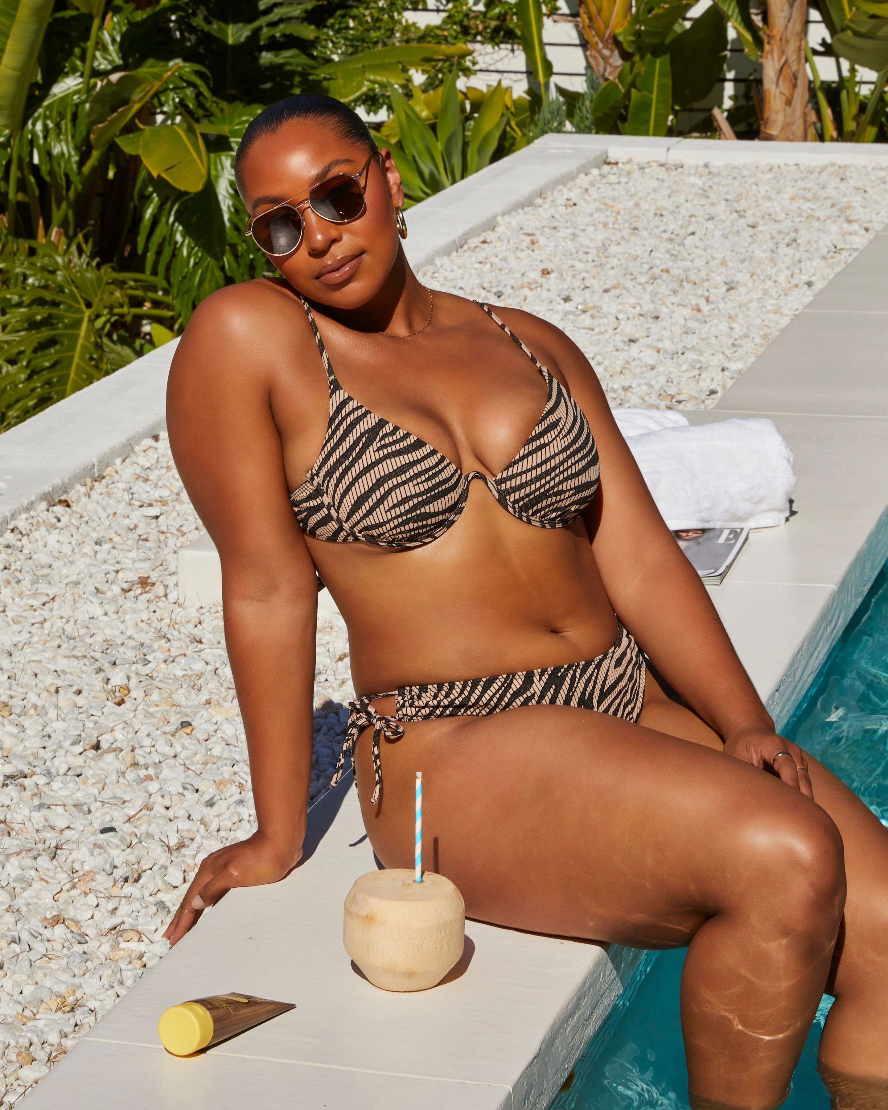 Catarina Animal Jacquard Underwire Bikini Top