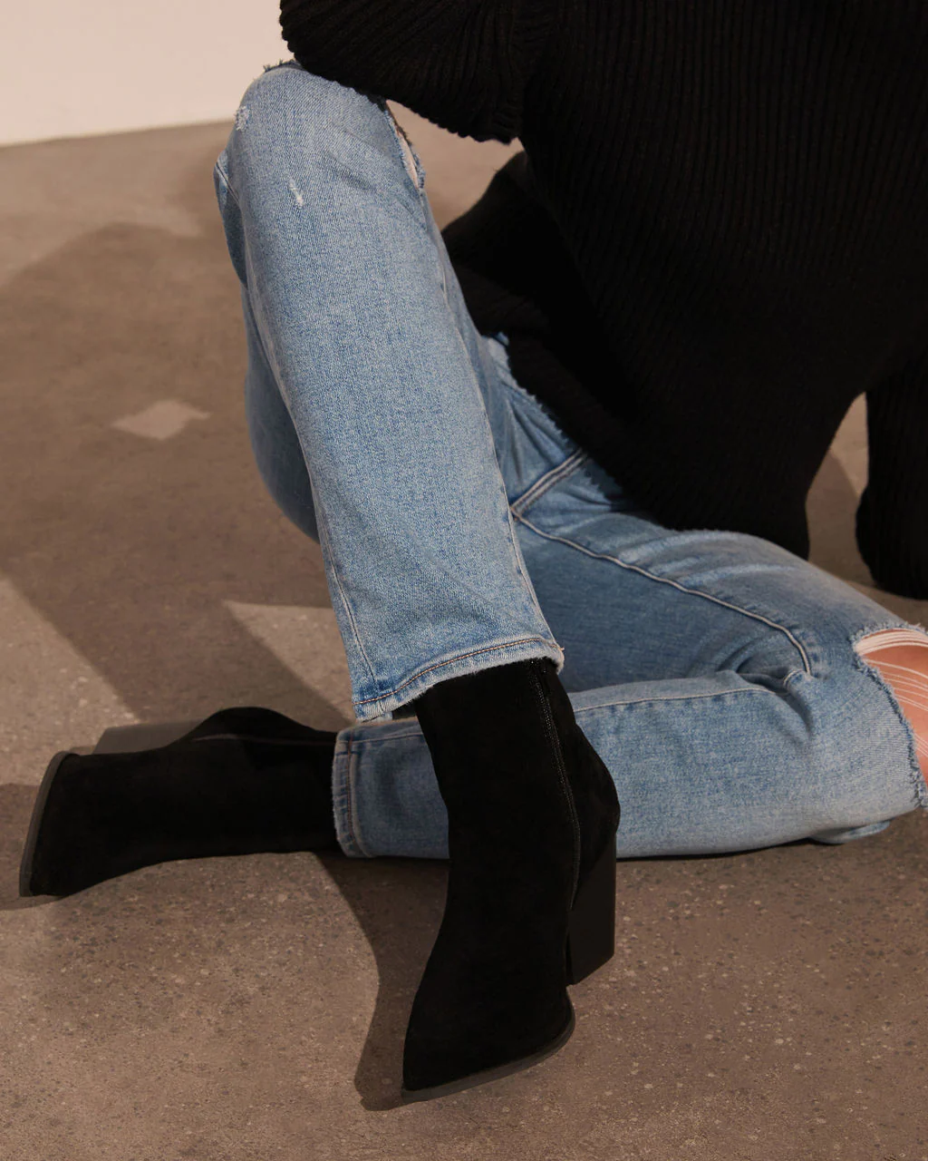 Rowyn Faux Suede Heeled Bootie