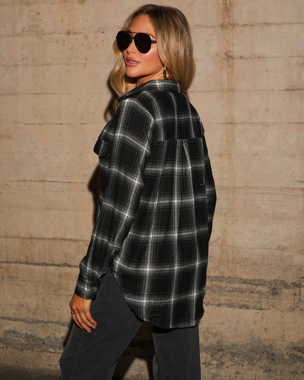 Bennett Plaid Utility Button Down Top