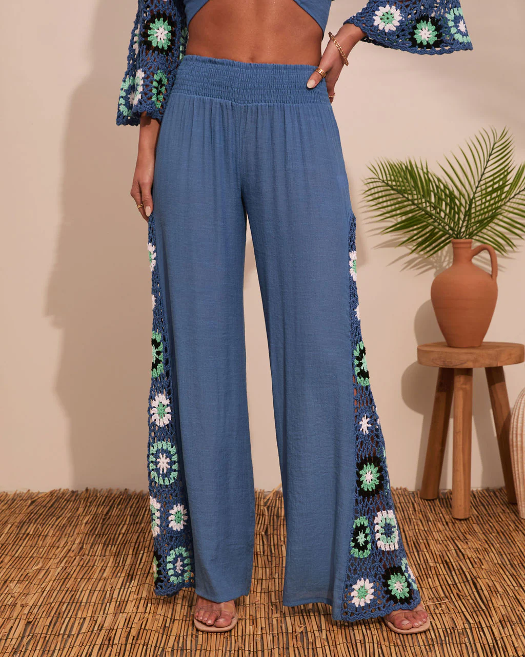 Josia Crochet Side Panel Pants