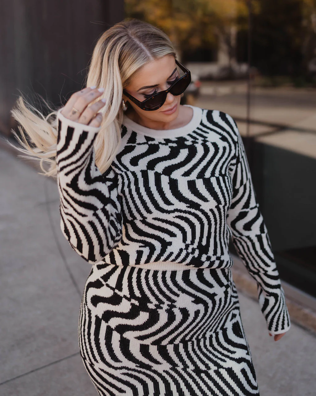 Adelson Abstract Print Knit Sweater