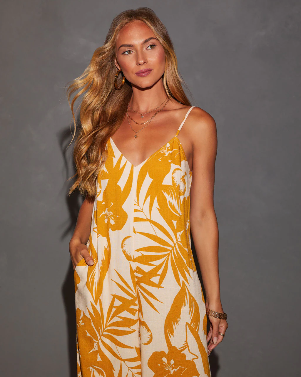 Waikiki Tropical Print Relaxed Jumpsuit