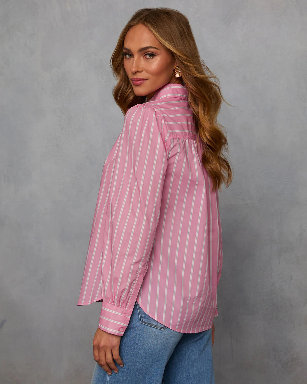 Cellia Striped Button Down Top