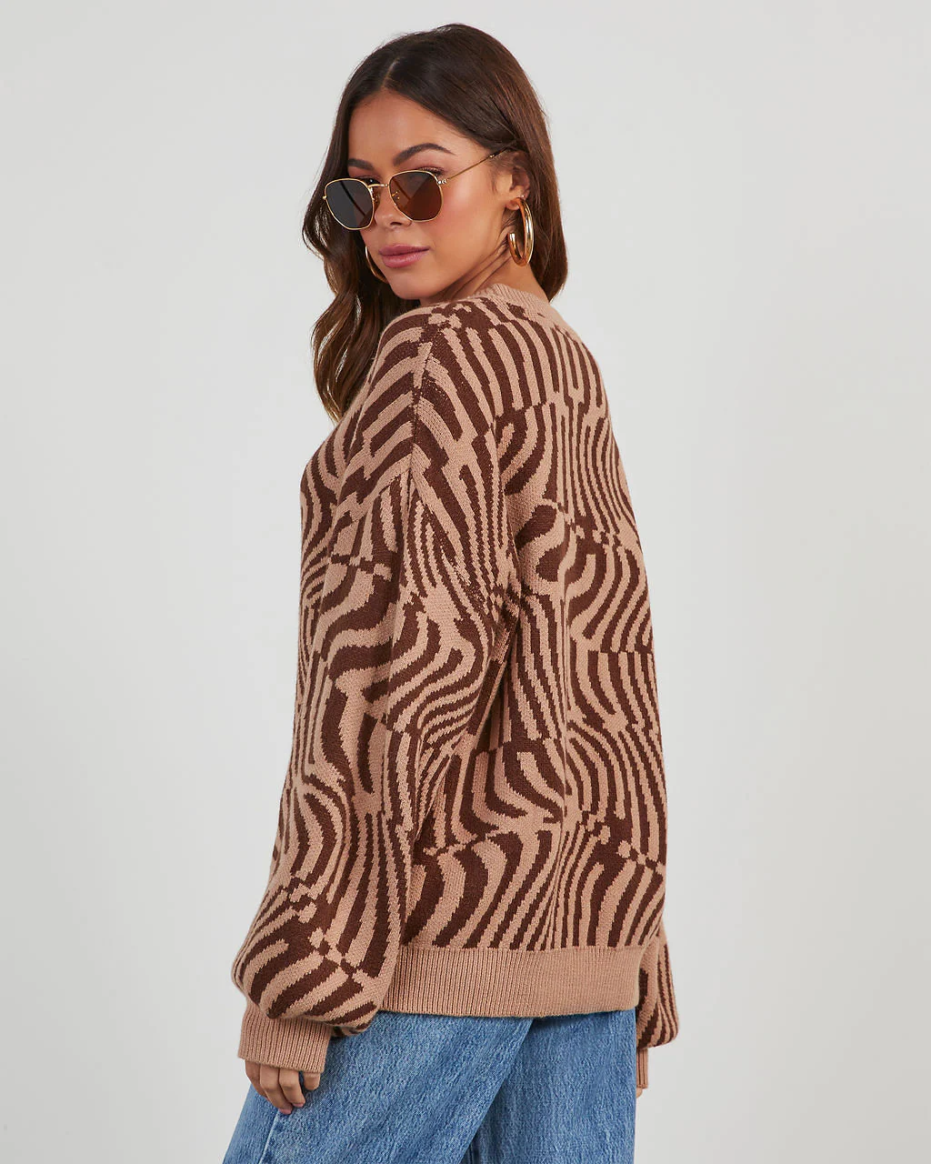 Dizzy Abstract Jacquard Knit Sweater