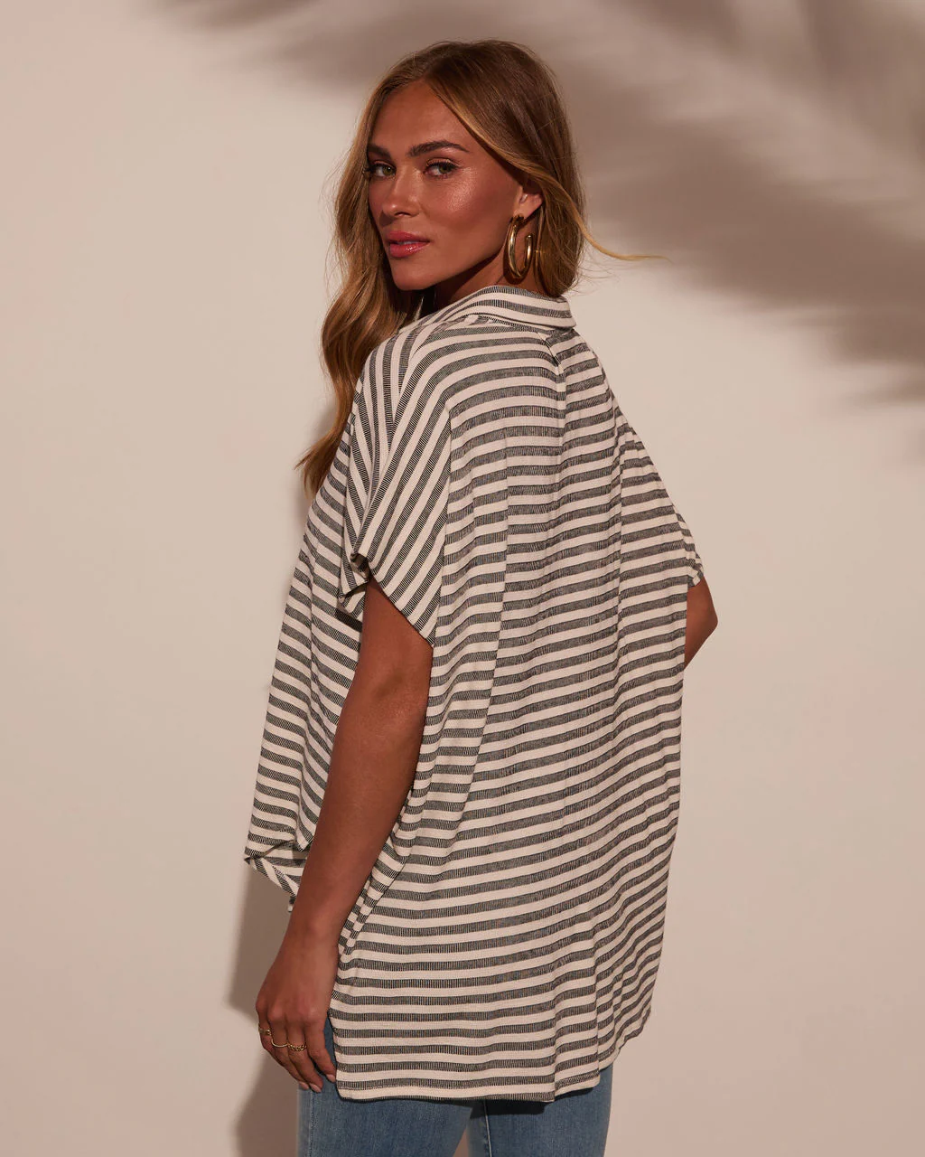 Market Place Striped Short Sleeve Top