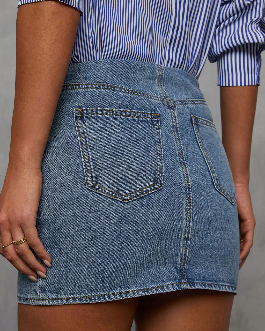 Subtle Grace Pocketed Denim Mini Skirt