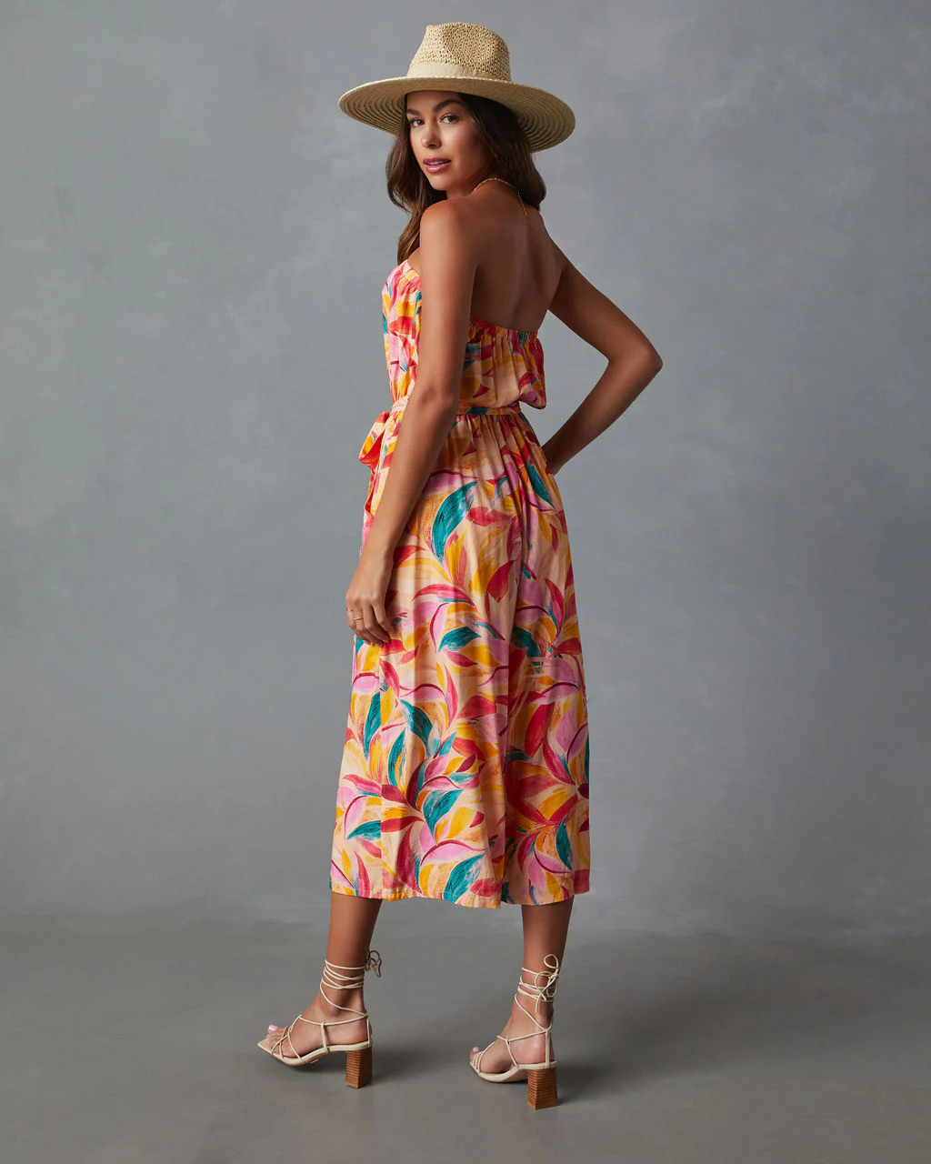 Catalina Strapless Pocketed Tie Waist Jumpsuit