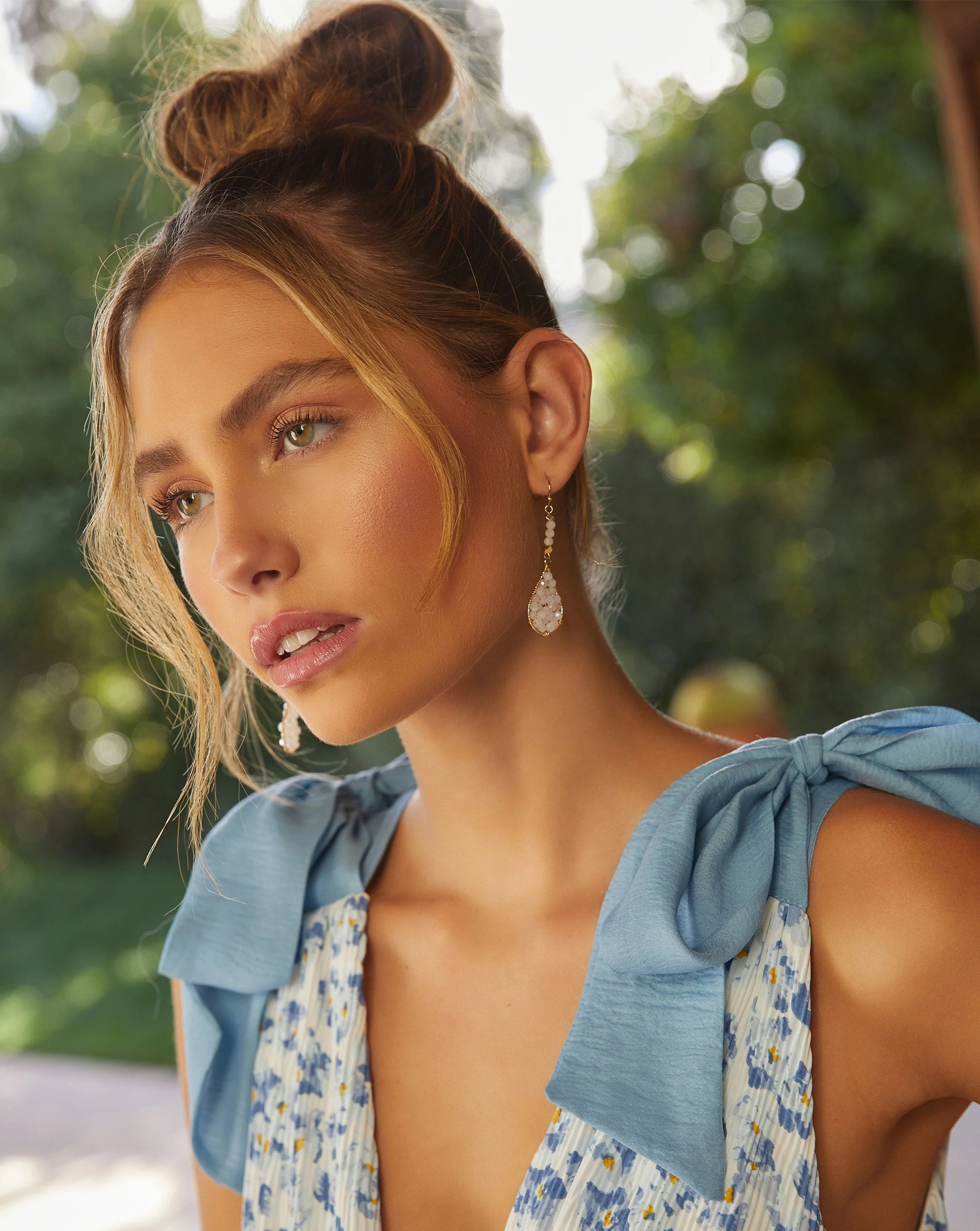 Nylah Dainty Beaded Drop Earrings