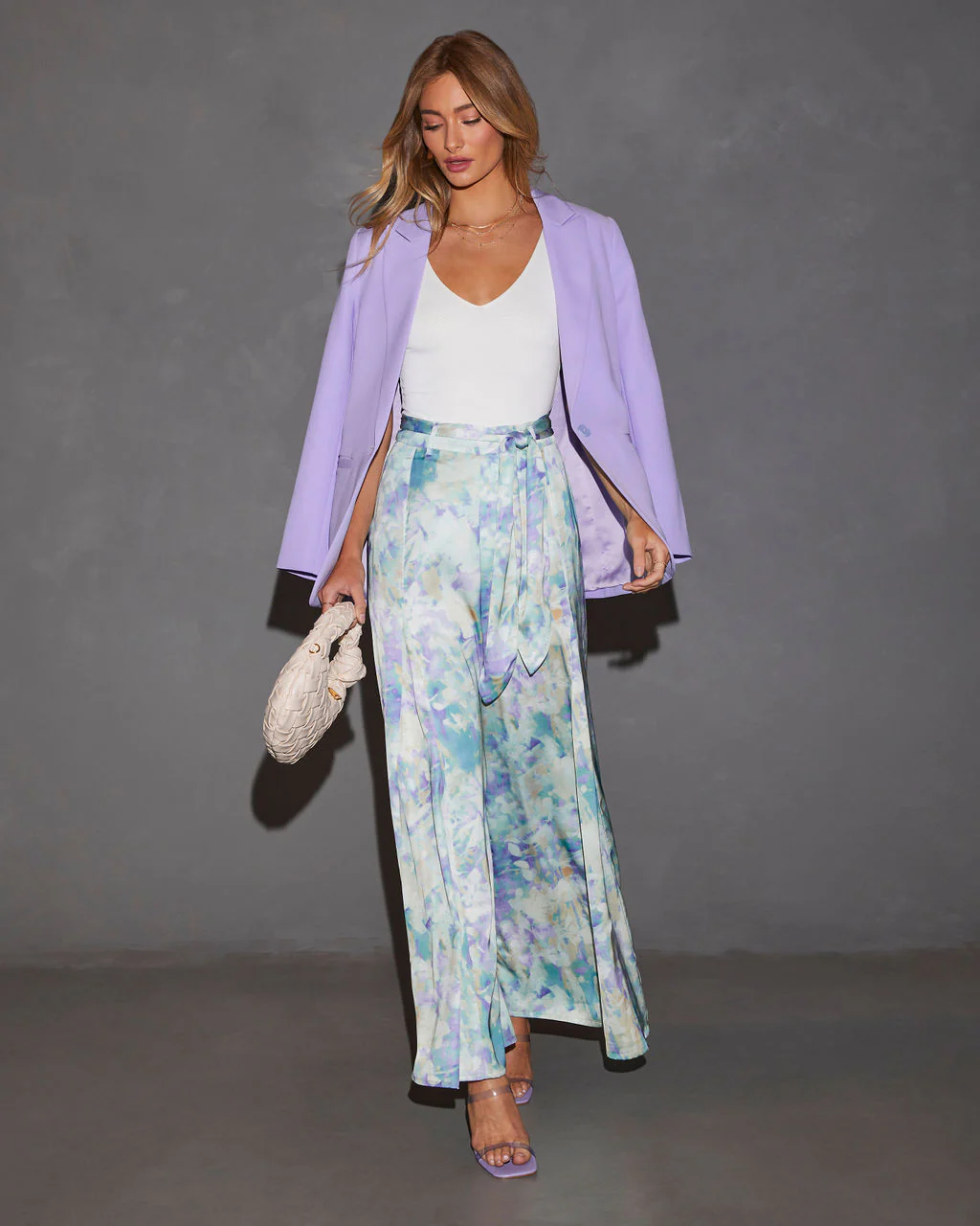 Meridian Wide Leg Printed Tie Waist Trouser