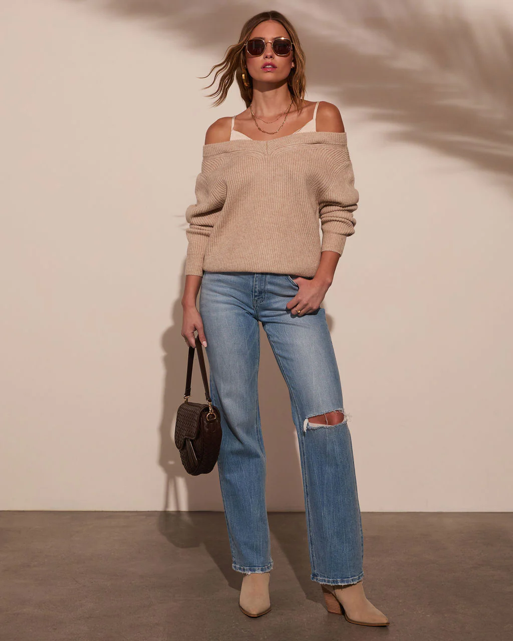 Keep Calm Off The Shoulder Sweater