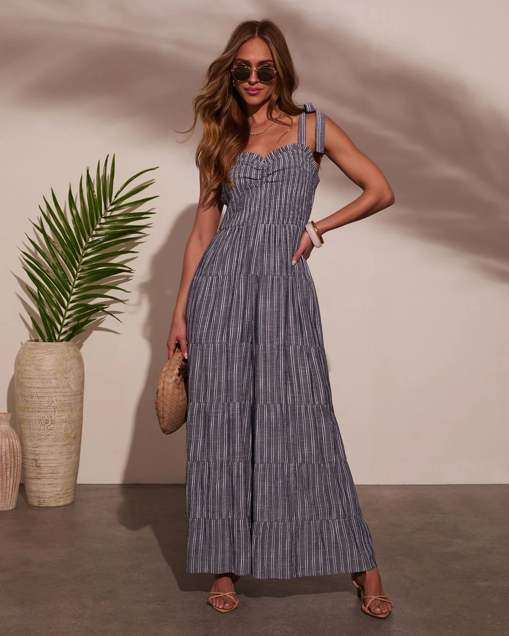 Reima Pleated Shoulder Tie Jumpsuit