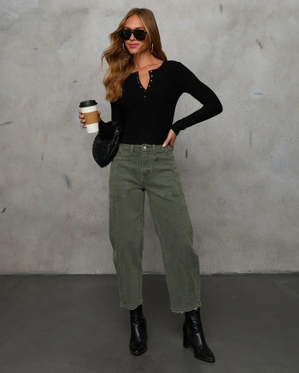 Jenza Ribbed Henley Top