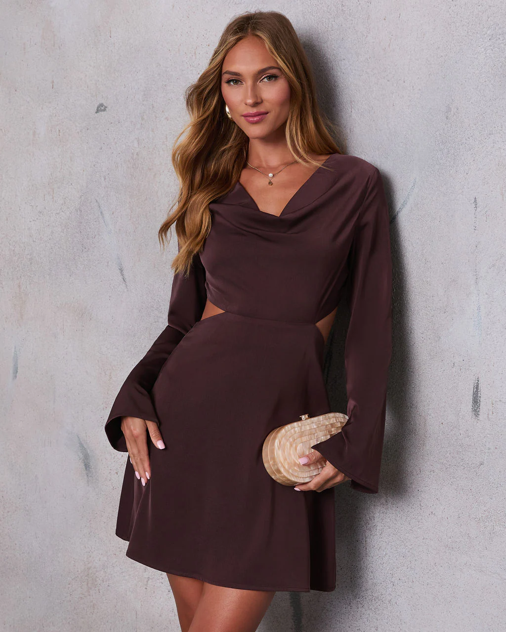 You Found Me Cut Out Satin Mini Dress