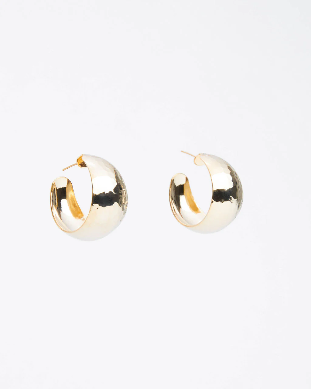Romy Wide Hammered Hoop Earrings