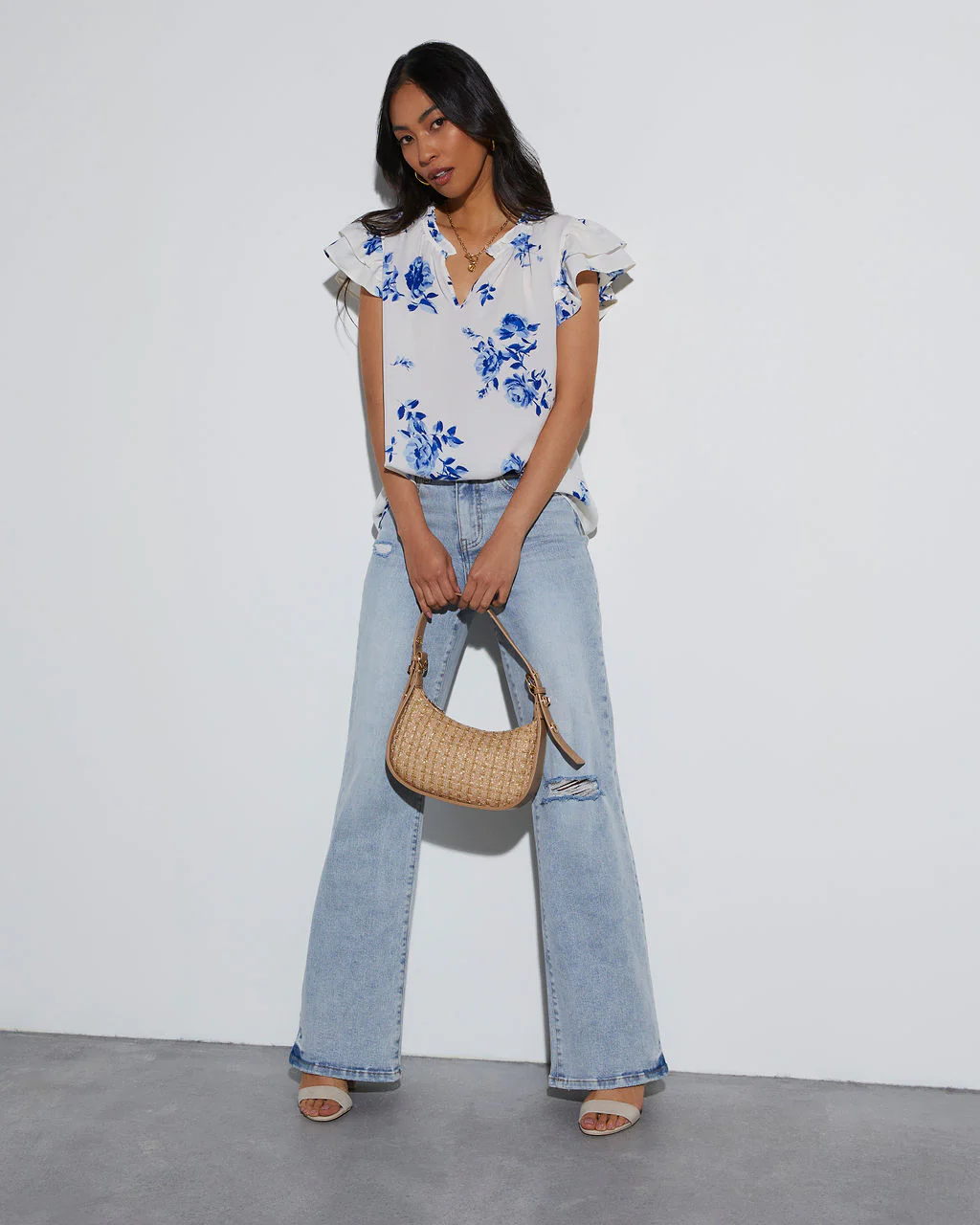 Audrey Floral Short Sleeve Blouse