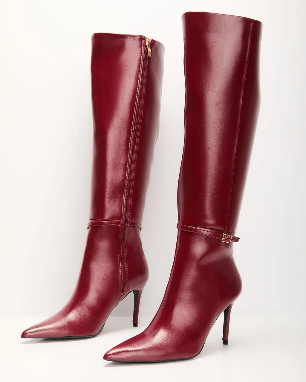 Violetta Patent Leather Heeled Knee High Boots