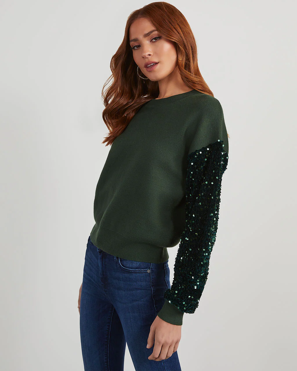 Yumi Contrast Sequin Knit Sweater