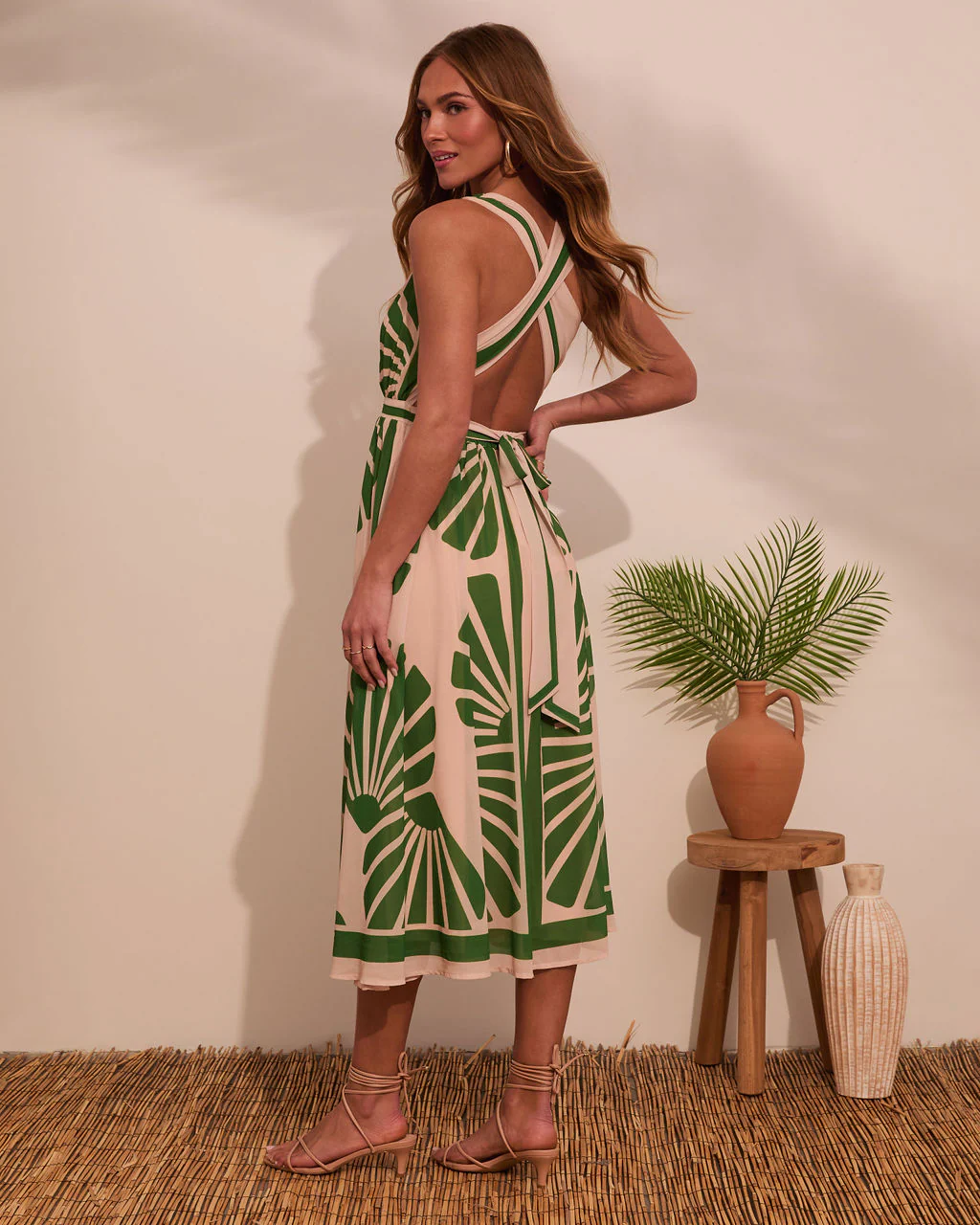Palm Paradise Printed Midi Dress