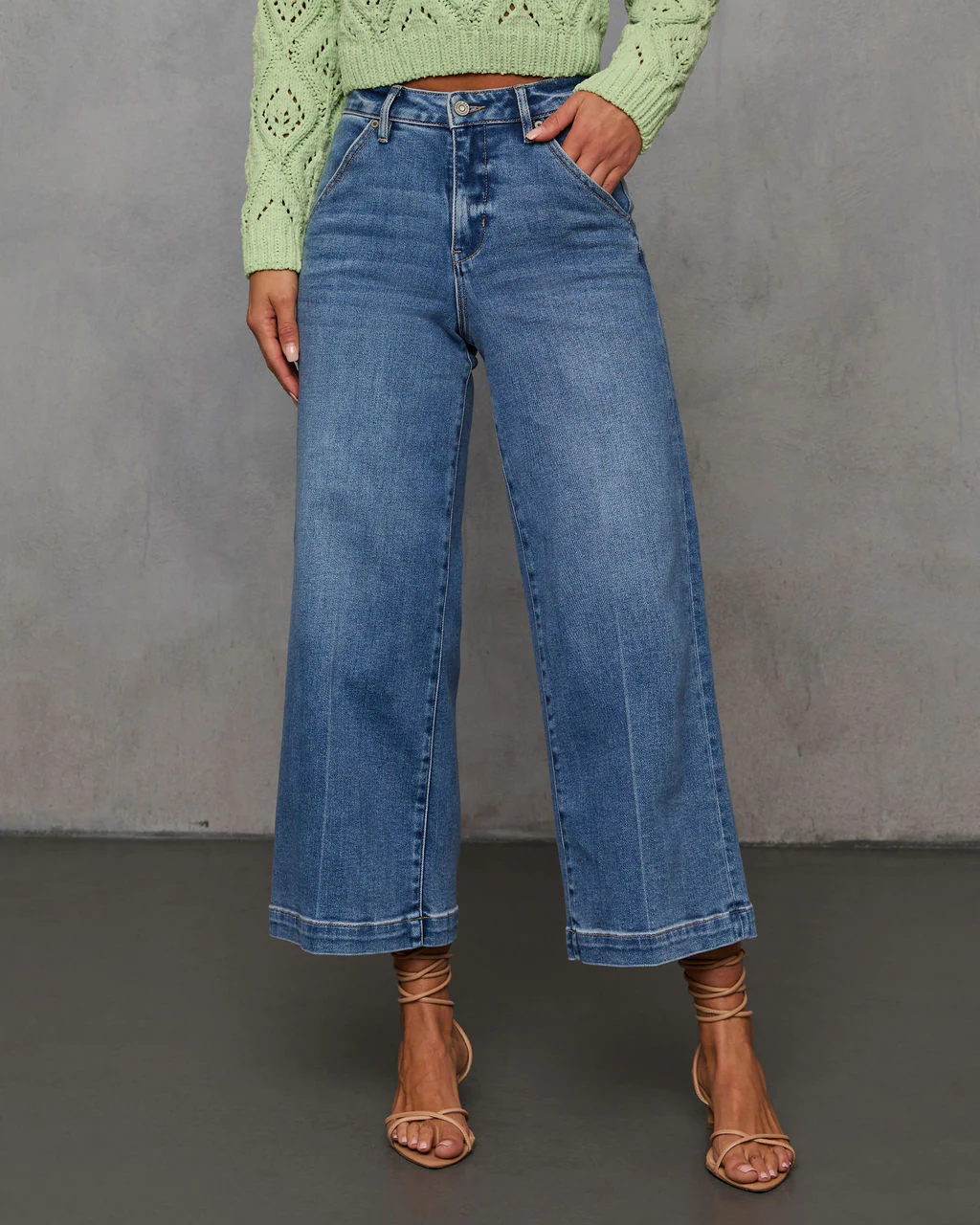 Shayna Cropped Wide Leg Jeans