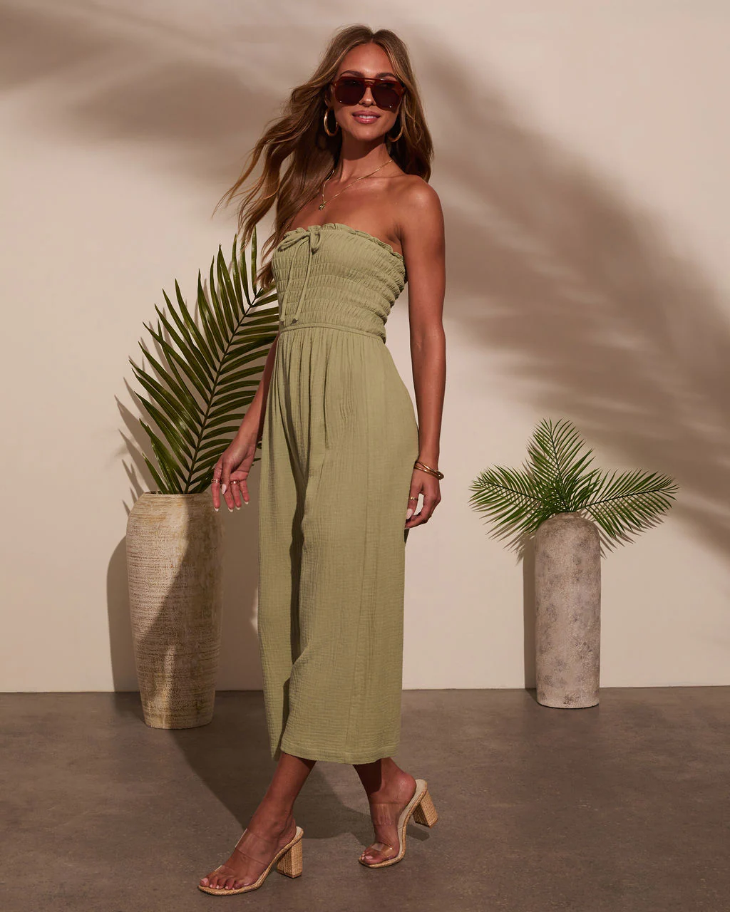 Sloane Strapless Fitted Waist Jumpsuit