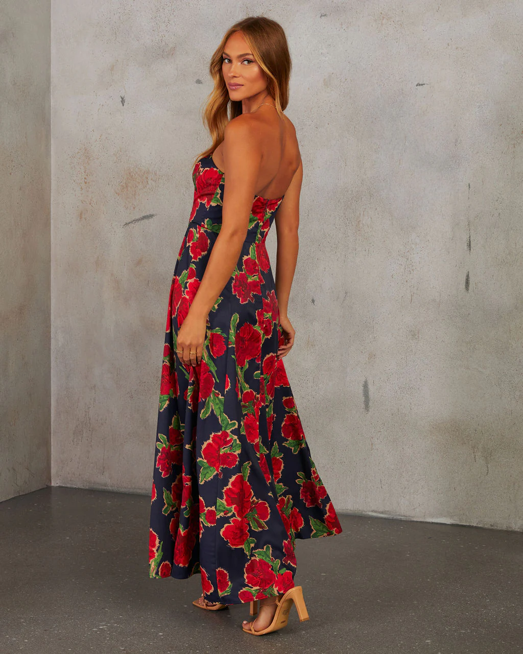 Getaway Garden Strapless Floral Print Maxi Dress