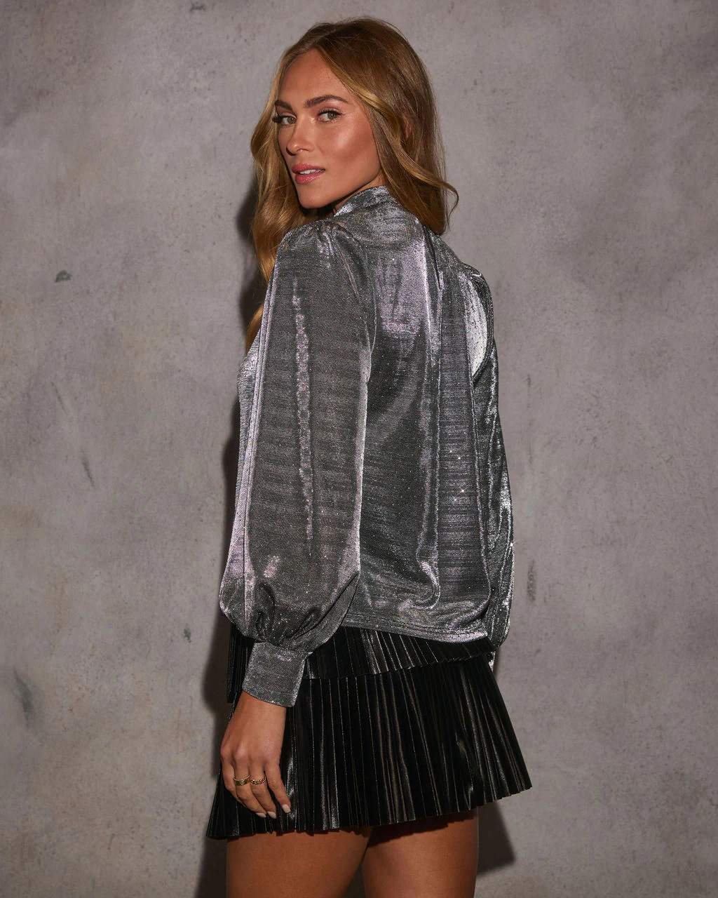 Savanah Embellished Mockneck Blouse