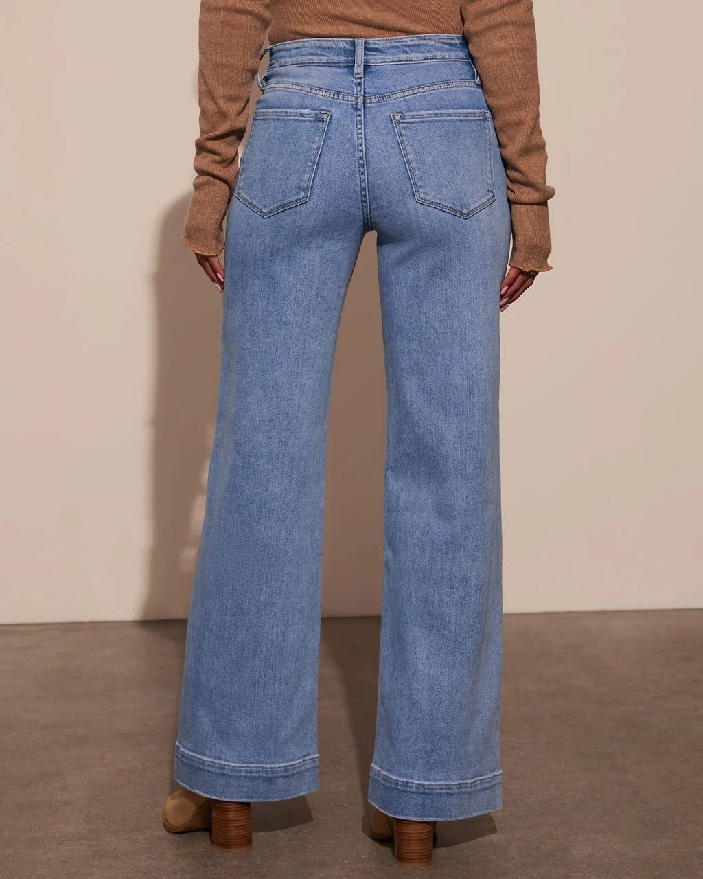Rugged Charm High Rise Wide Leg Jeans