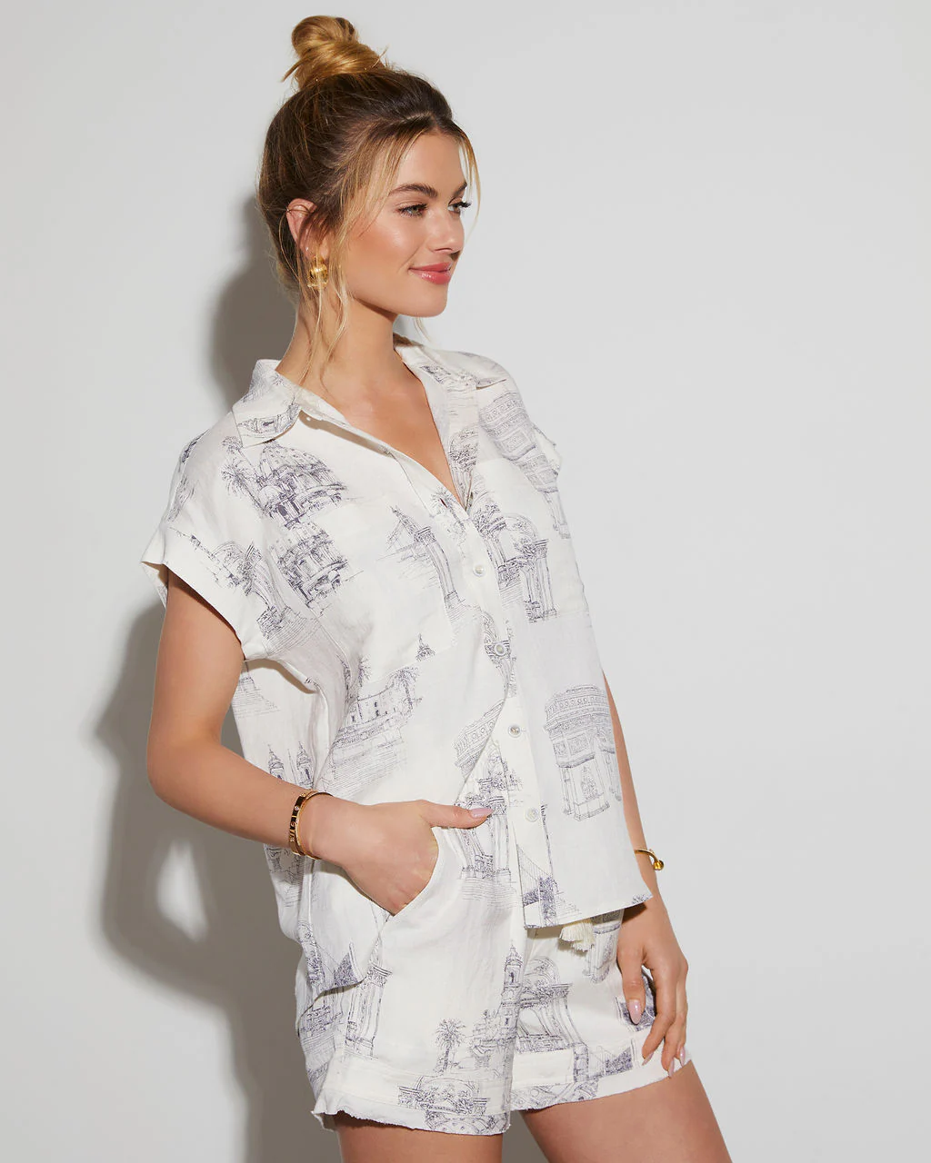 Bonnie Linen Short Sleeve Top