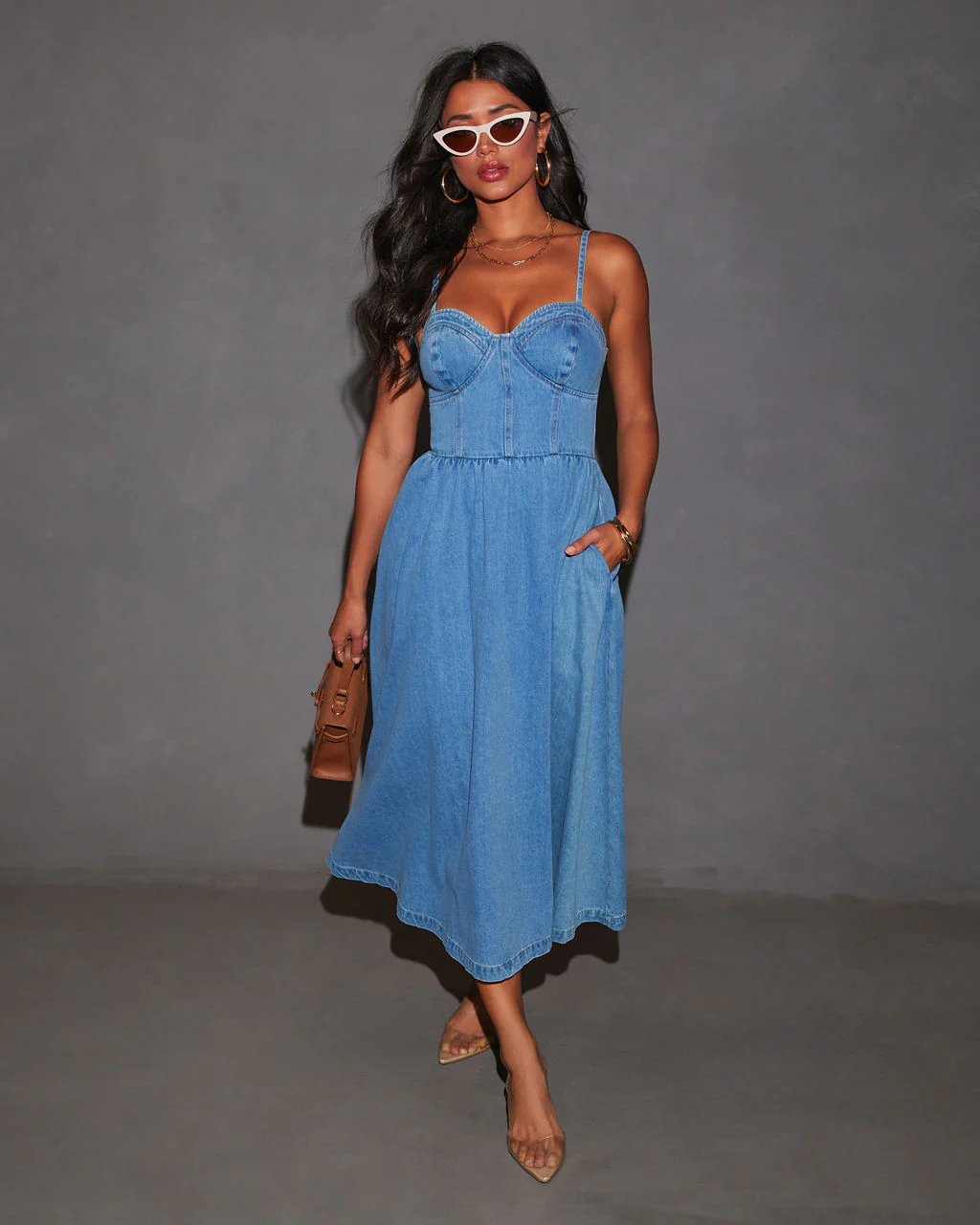 Vienna Voyage Denim Midi Dress