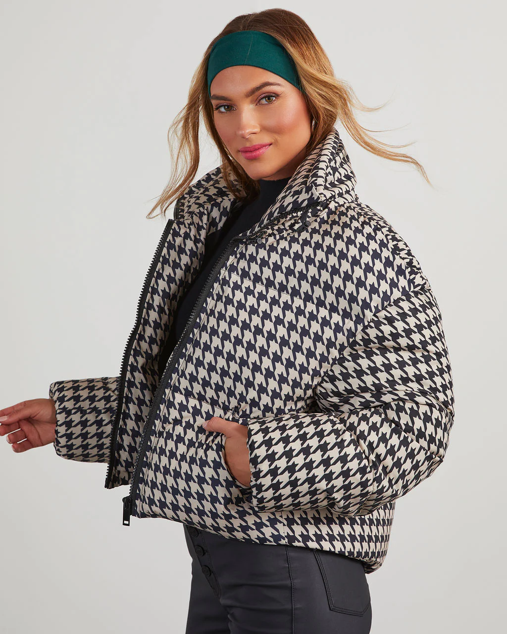 Donner Houndstooth Puffer Jacket