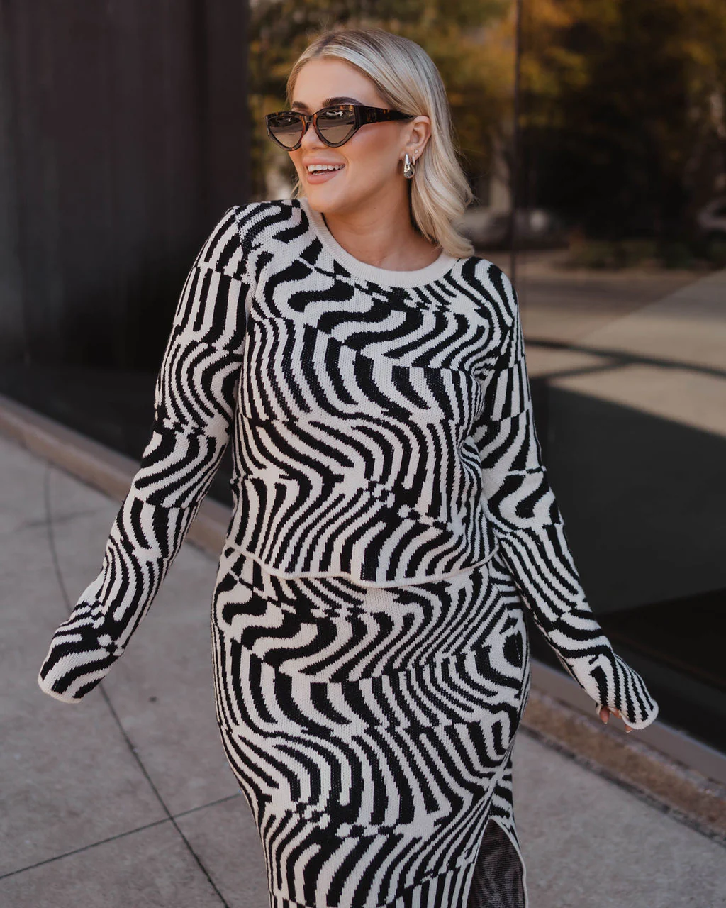 Adelson Abstract Print Knit Sweater