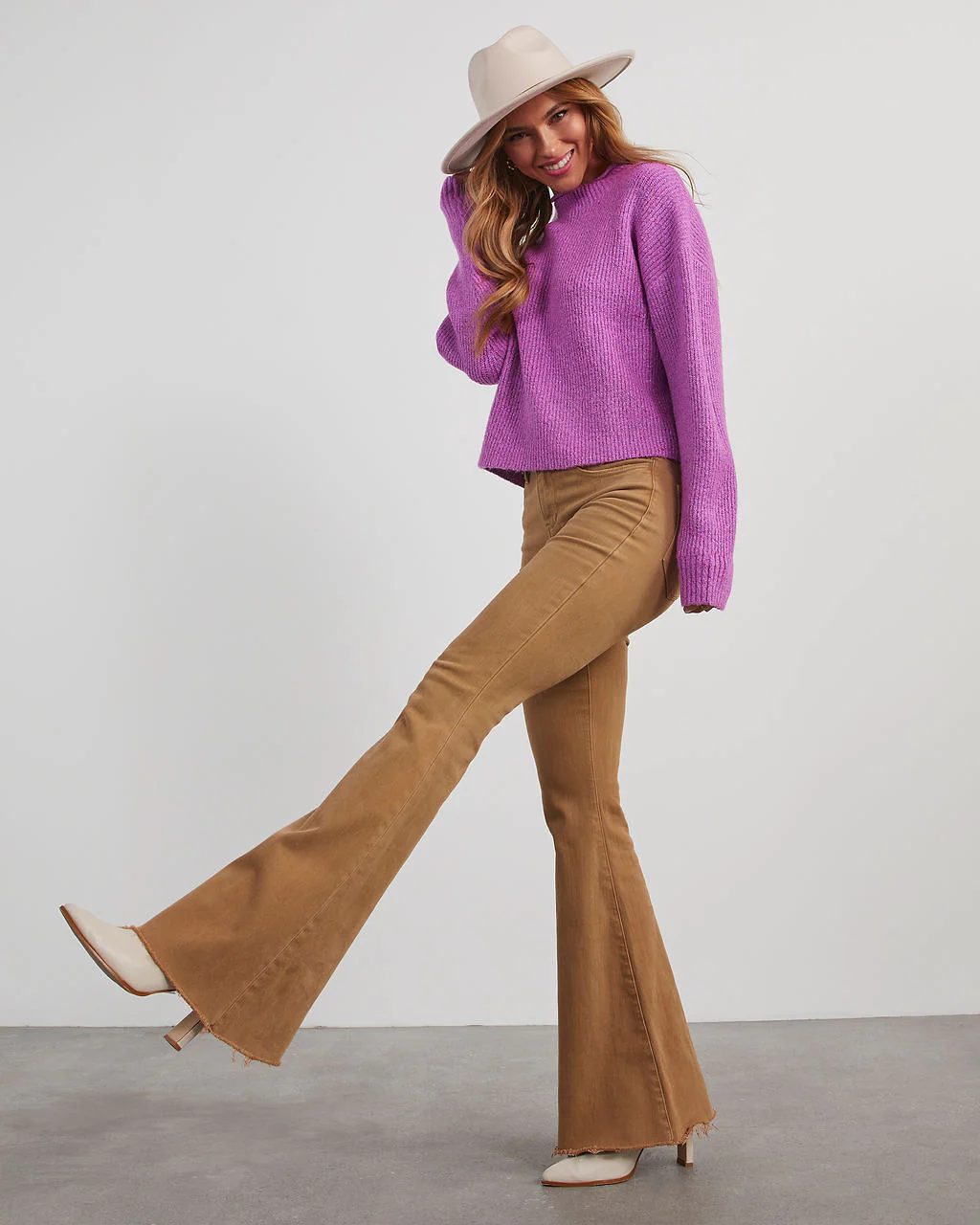 Sarabeth Mock Neck Knit Sweater