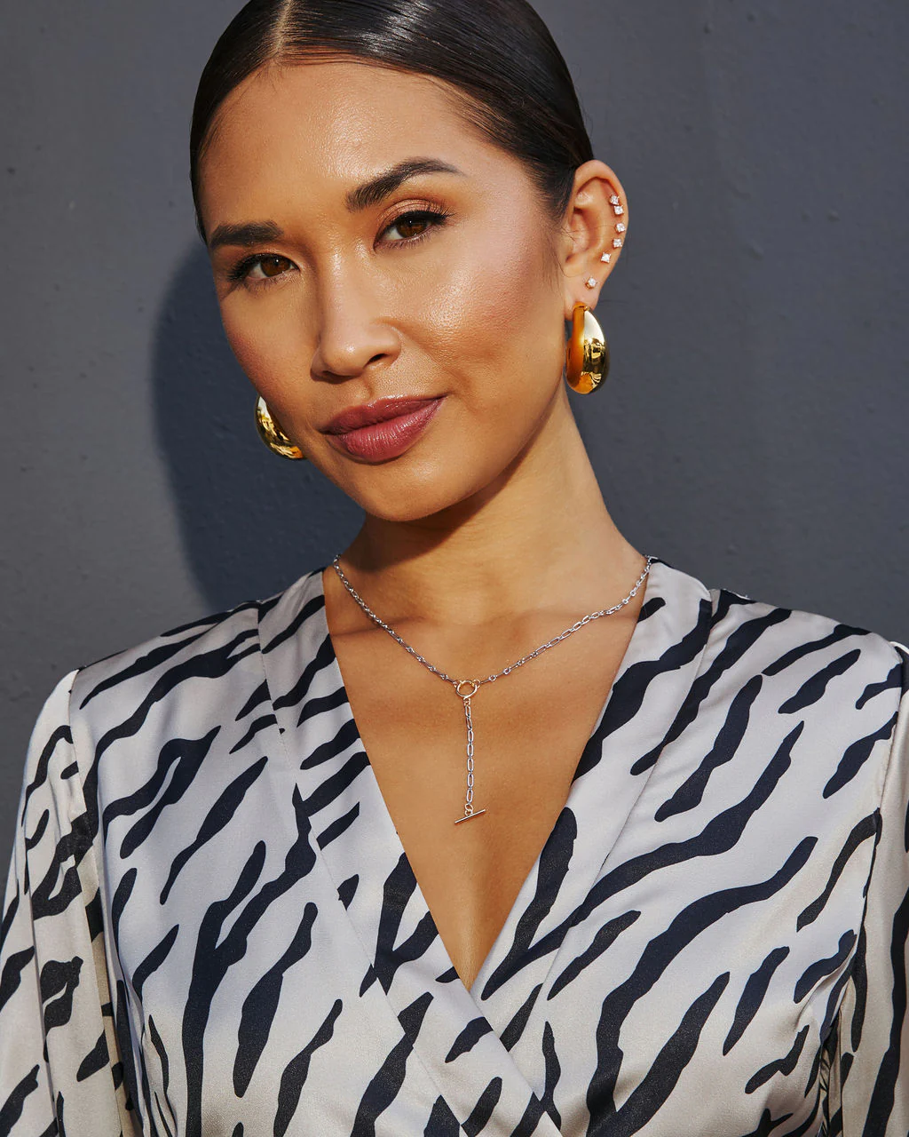 Nyx Two Tone Lariat Necklace