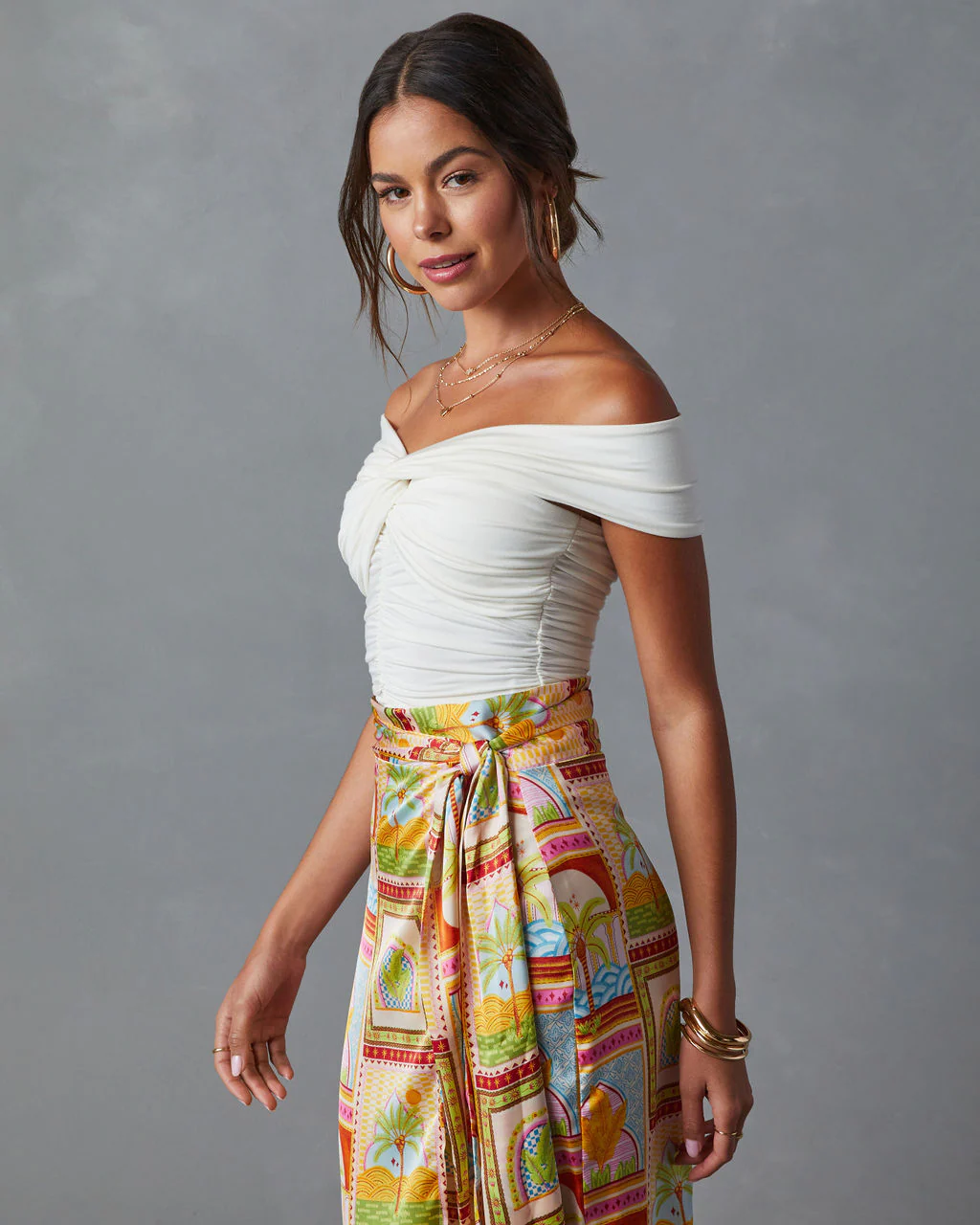 Trisha Off The Shoulder Ruched Bodysuit