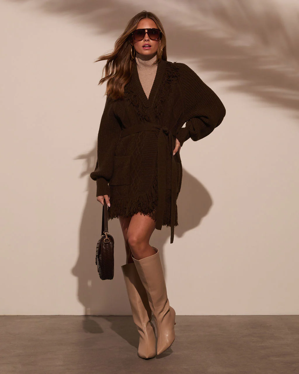 Hideaway With Me Fringe Waist Tie Cardigan