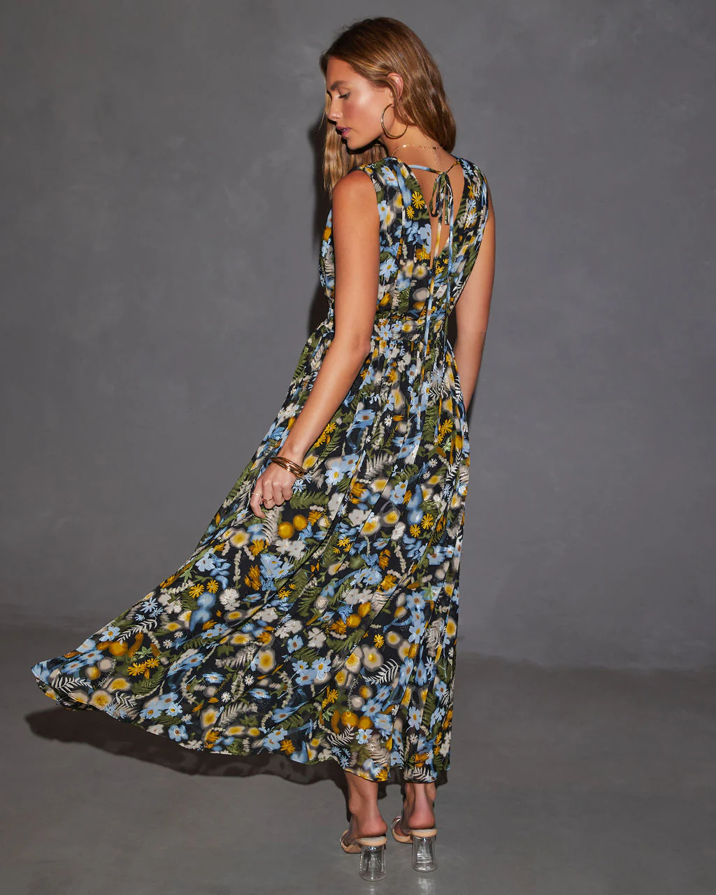 Yasmin Floral V-Neck Maxi Dress