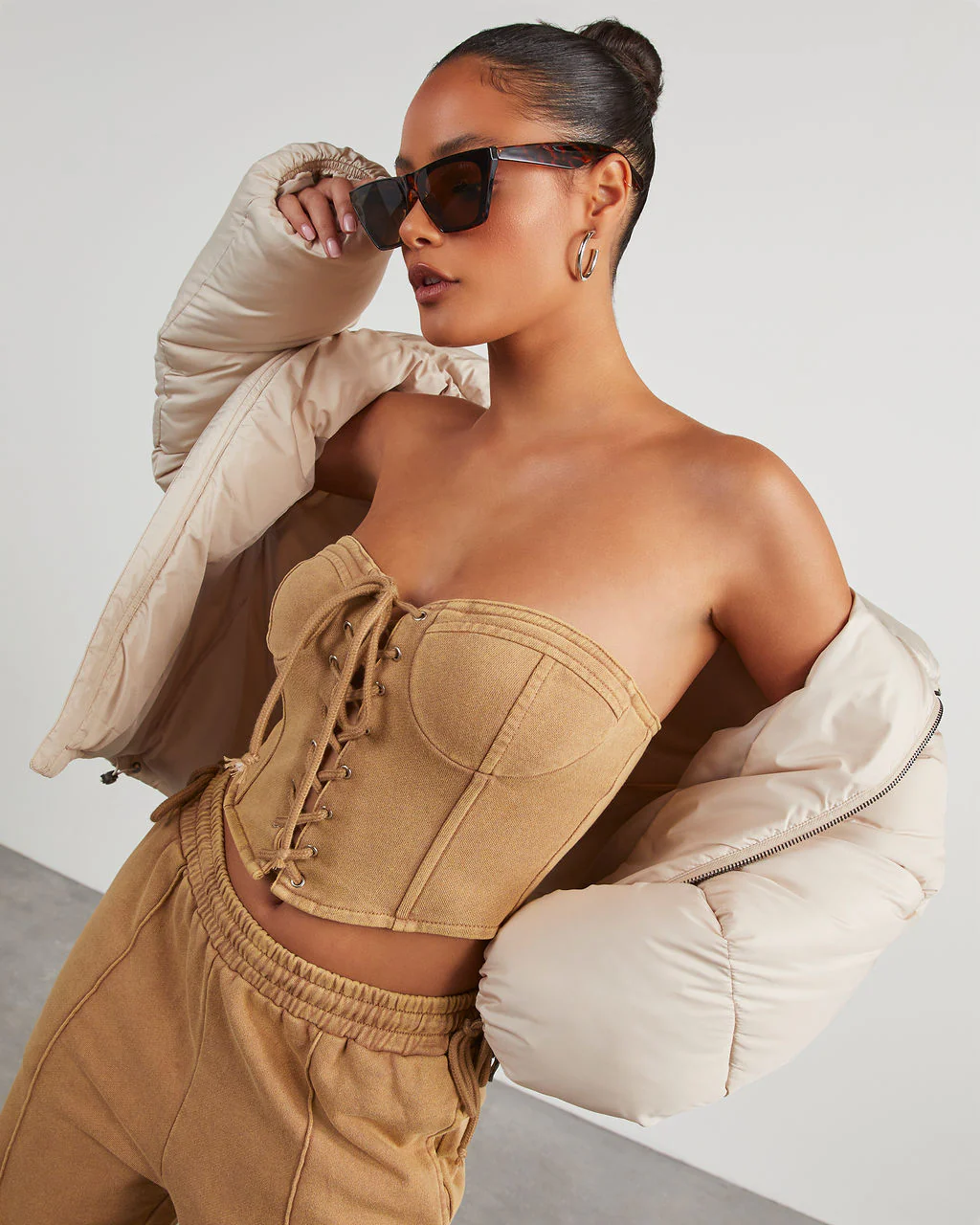 Natalia Fleece Corset Top