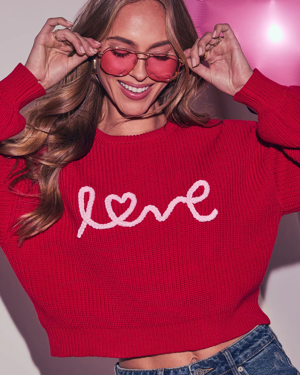 Love Script Graphic Sweater