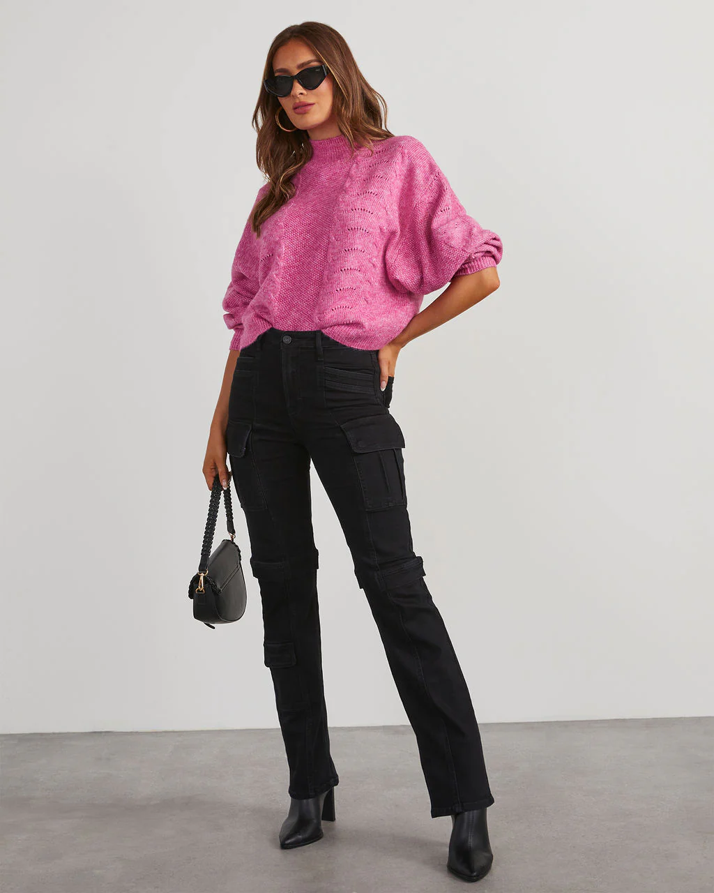 Marisse Mock Neck Knit Sweater