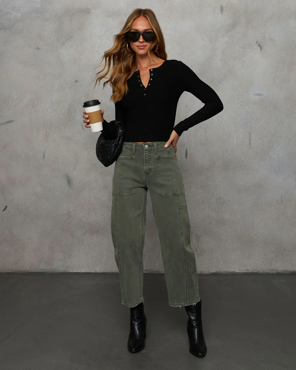 Jenza Ribbed Henley Top