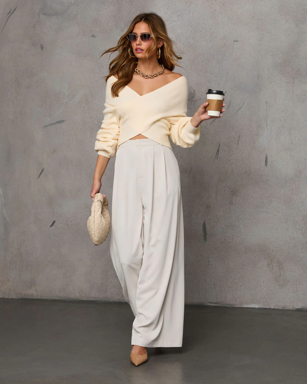 Morning Chill Criss Cross Off The Shoulder Sweater