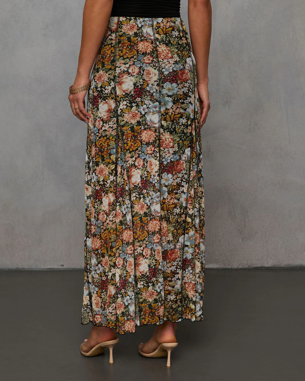 Gracie Mesh Floral Maxi Skirt
